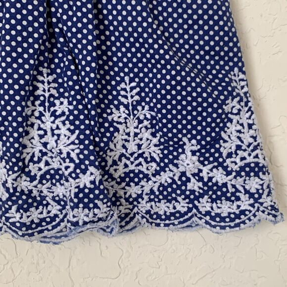 Jillians Closet Dress Baby 3-6M Navy Polka Dot Smocked Ruffle Cute Boho Event - Picture 4 of 8